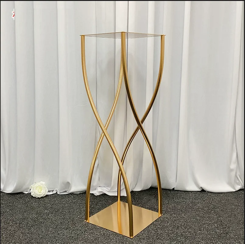6/10 Stück 35 Zoll Gold Metall Blumenständer Vase, Tischdekoration für Hochzeit, Party, Feiertag, Event, Heimdekoration – Detail 5