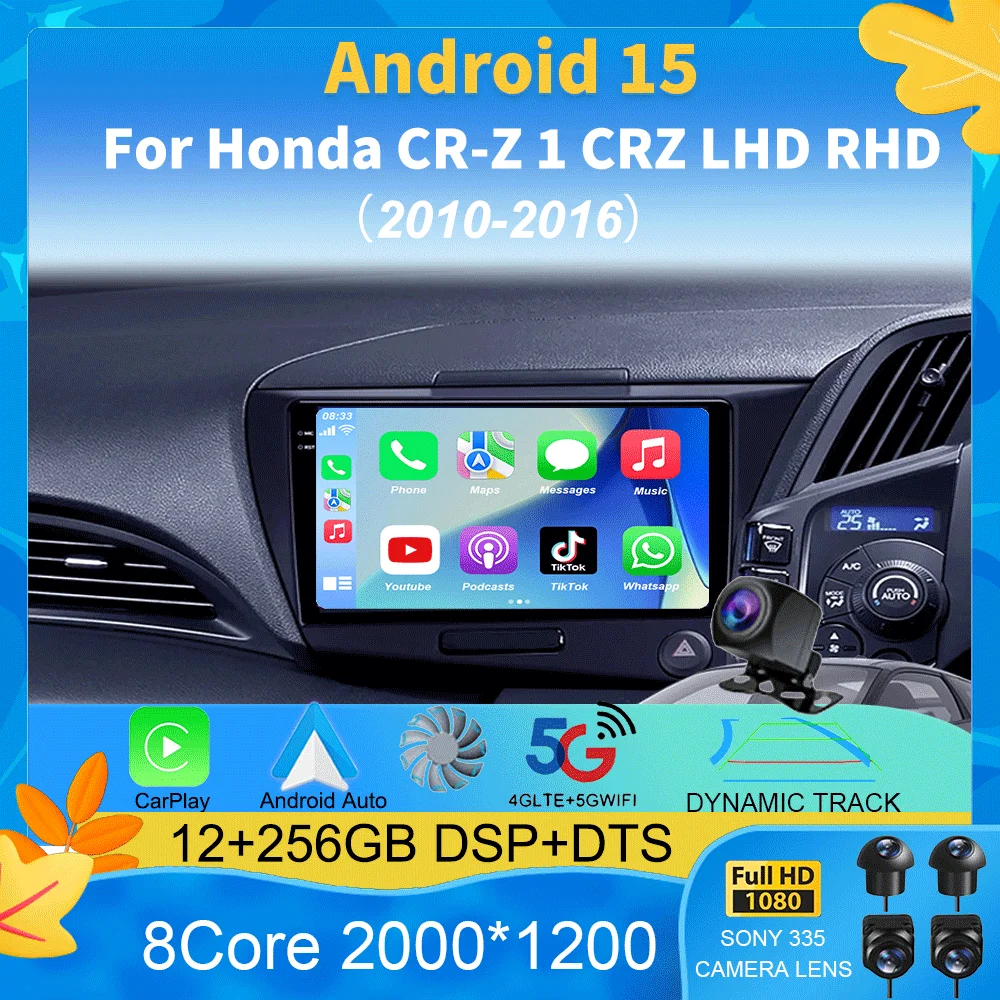 

Android 15 Car Radio For Honda CR-Z 1 CRZ LHD RHD 2010 - 2016 Multimedia Video Player Navigation stereo GPS No 2din 2 din dvd