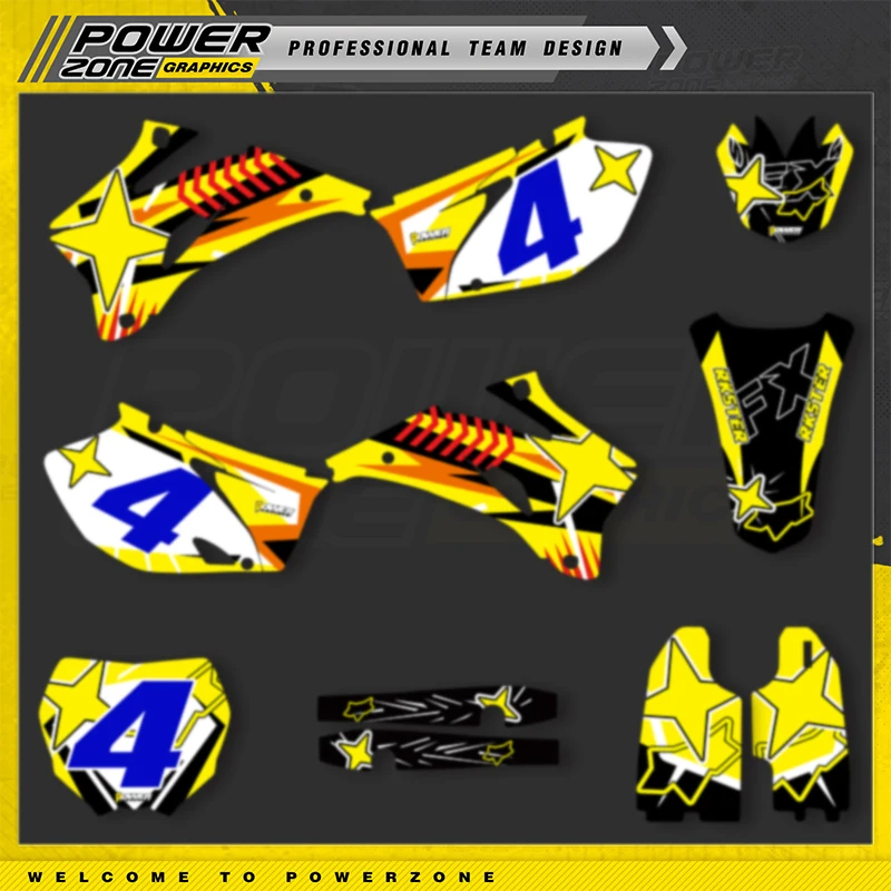 PowerZone مخصص فريق الرسومات الخلفيات الشارات ملصقات عدة لياماها YZF250 450 2006 2007 2008 2009 YZF250 YZF450 01
