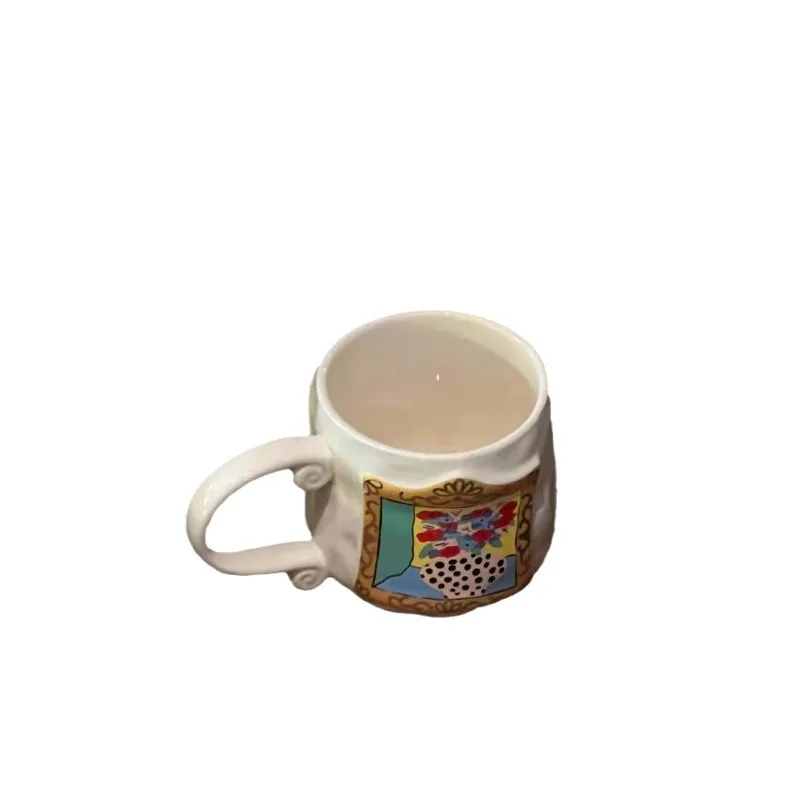 

Ceramic mug women's ceramic handmade picture frame cup ceramic water cup gift couple American coffee cup