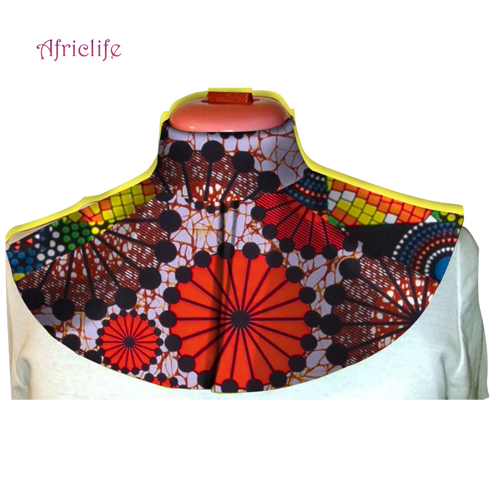 Afripride-gargantilla africana de Ankara, Collar falso de tela con estampado africano, colorido, desmontable, joyería hecha a mano WYB249