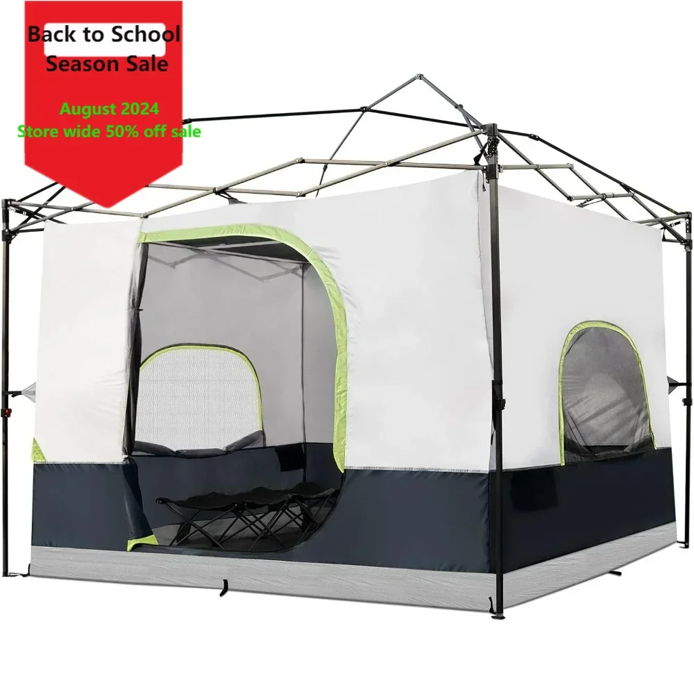 

Camping Cube for Pop Up Canopy Tent, Converts 10'x10' Straight Leg Canopy into Camping Inner Tent–Fully Vented Roof.