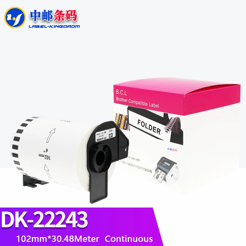 20 Rolls Brother Compatible DK-22243 Label 102mm*30.48M Continuous for QL-1050/1060N Thermal Printer DK-2243