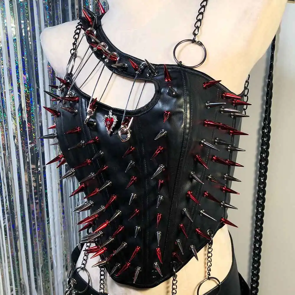 Carro armato eco cyber gotico fai da te Kawaii E-Girls Grunge Y2K Halter Canotta TOP Digital Punk Rock Harajuku anni '90 fatto a mano Emo Goth Teen