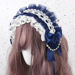 Japanese Sweet Lovely Hair Band Lolita Maid Hairband Lace Ribbon Bowknot Headband Cosplay Headdress Cute Accessories