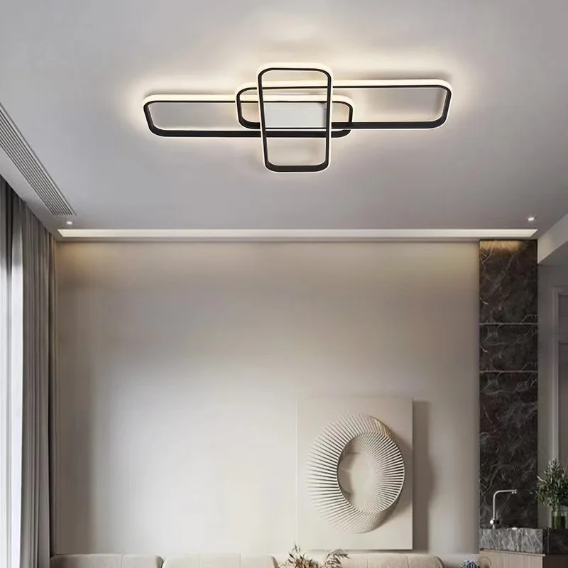 Modern Gold/Black Led Ceiling Chandelier For Living Room Bedroom Study Room Indoor 90-260V Light Home Decoration Lighting Fixtur