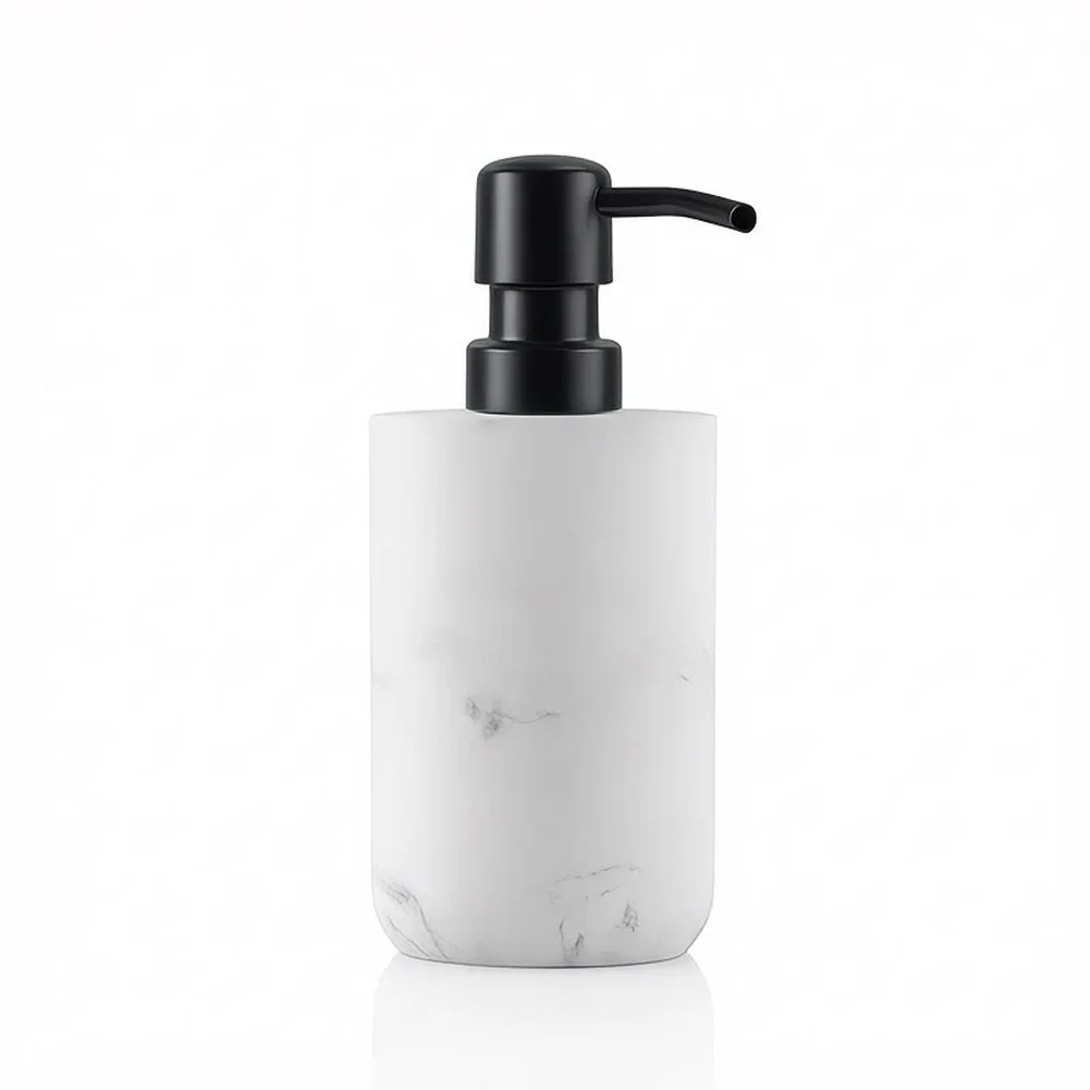 250ML Marble Pattern Resin Soap Dispenser Stainless Steel Pump For Bathroom Sink Liquid Hand Bottle Home Decor