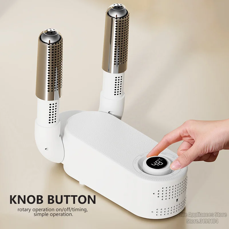 Sepatu pengering elektrik portabel untuk anak-anak dewasa PTC pemanas 4 pengaturan waktu roda gigi sepatu lipat mesin pengering Bahan Keamanan