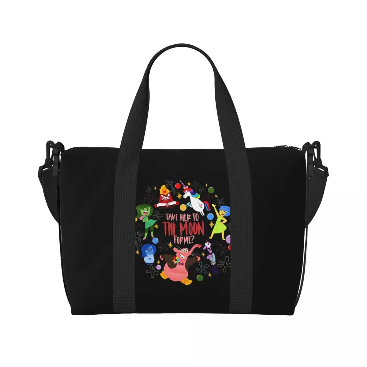 

Женская пляжная большая сумка на заказ с милым мультяшным большим отделением, пляжные дорожные сумки для спортзала