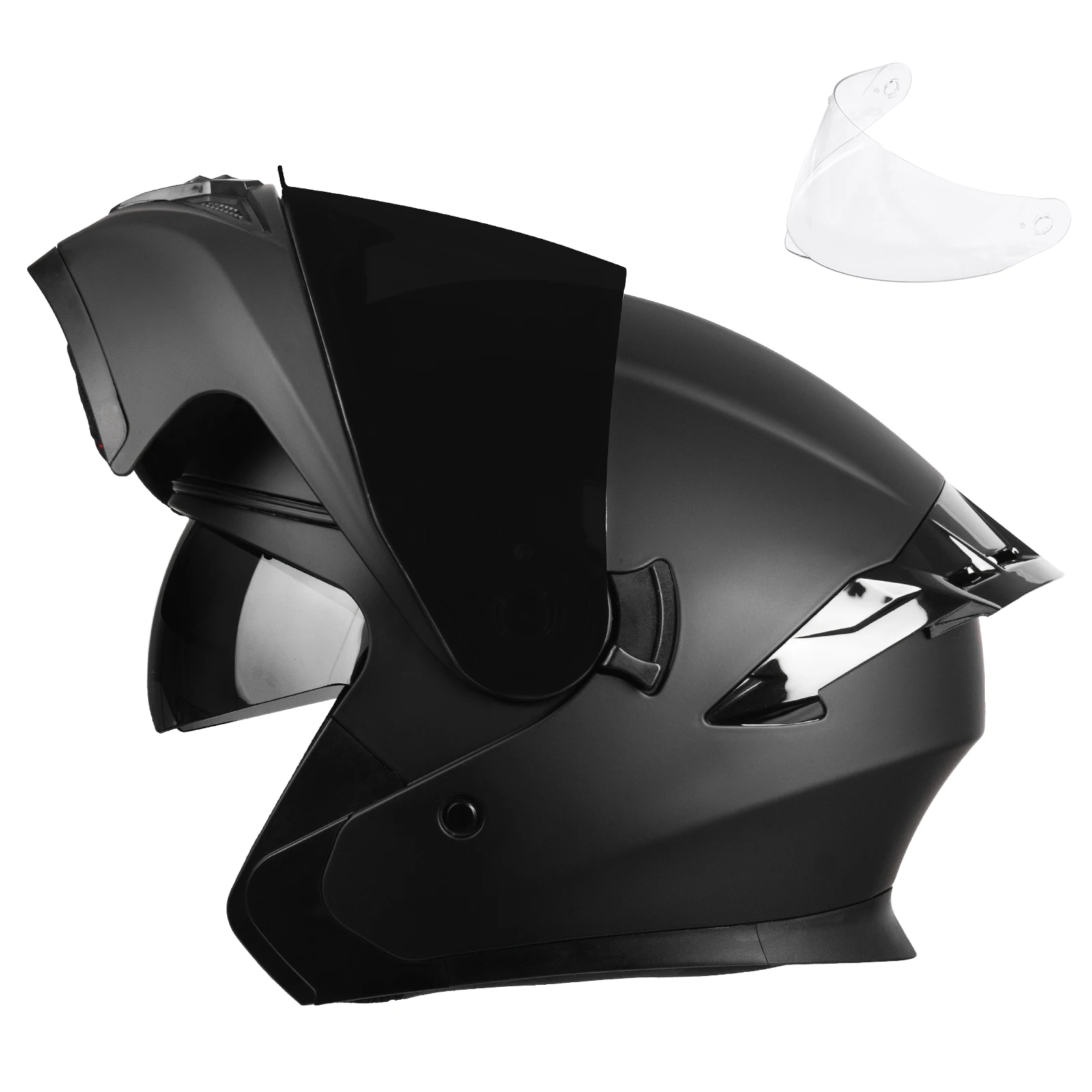 Crown Racing TQ901 Modular Motorcycle Helmet  Black/Blue/Purple DOT Certified Street Legal Motorcycle Helmet