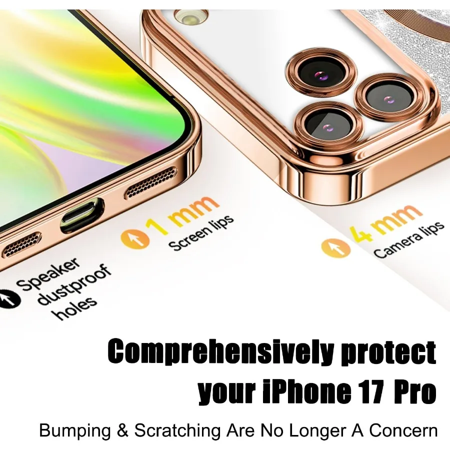 حافظة لامعة مغناطيسية رفيعة أنيقة لهاتف iPhone 17 Pro مقاس 6.3 بوصة مع توافق MagSafe وواقي عدسة الكاميرا المدمج لـ #6