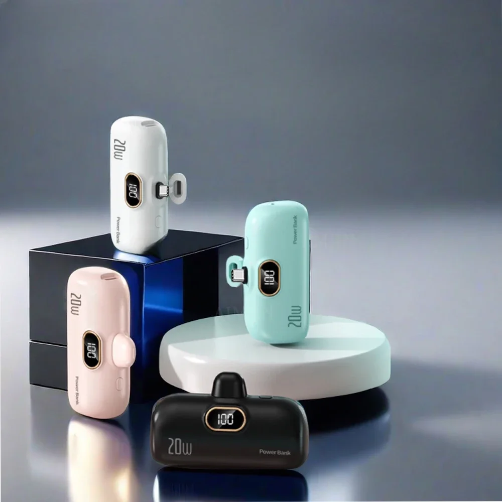 Fast Charging Mobile Power Supply 20W Type-C New Capsule Power Bank Mini Pocket Portable 10000mAh