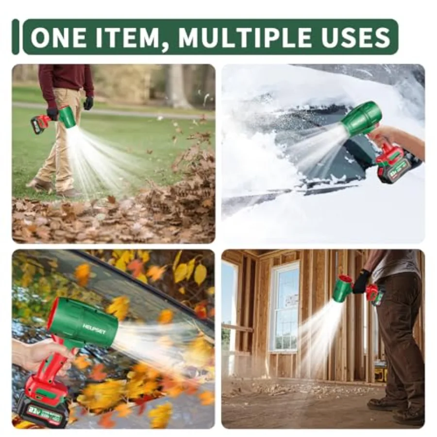 منفاخ أوراق شجر لاسلكي مع شاحن بطاريات 2 × 4.0 أمبير في الساعة لتنظيف فعال في الفناء وإزالة الغبار وخفيف الوزن #6