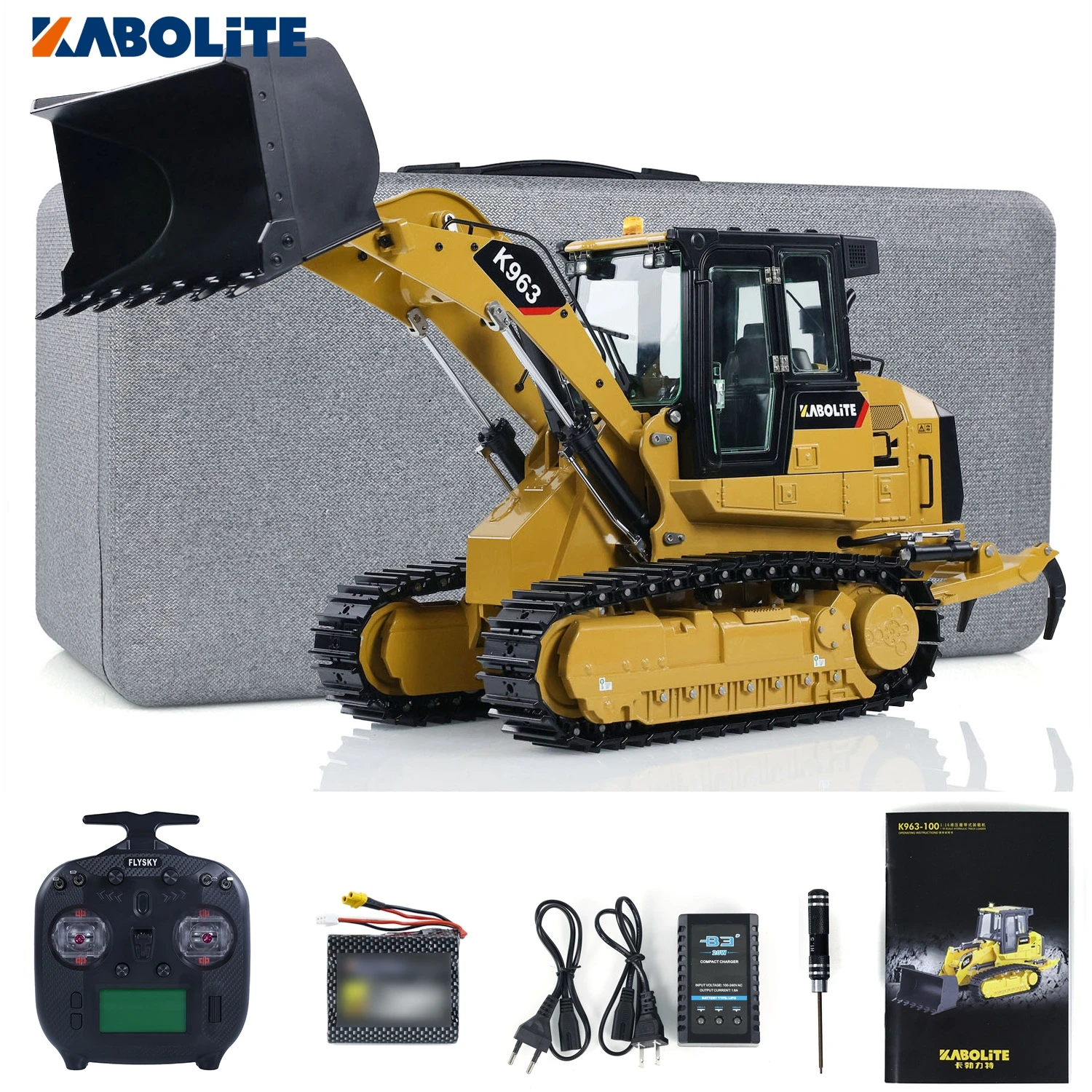 ON SALE KABOLITE RC Loader K963-100 Remote Control Painted Finished Construction Vehicles 1/16 Hydraulic Lights Model TH23079