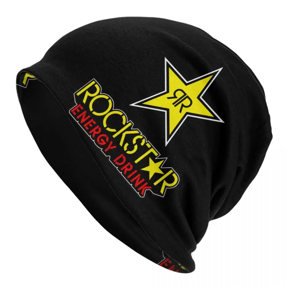 

Rock Star Beanie Hats Energy Drink Bonnet Hats Unisex Adult Retro Hippie Skullies Beanies Autumn Winter Graphic Warm Caps