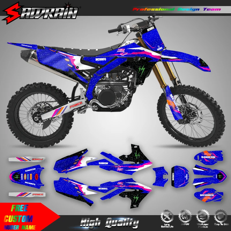 Sawrain Motorcycle Sticker Custom Team Graphics Decals Kit For YAMAHA 19-23 YZF250 18-22YZF450 19-22 WRF450 20-23 WRF250