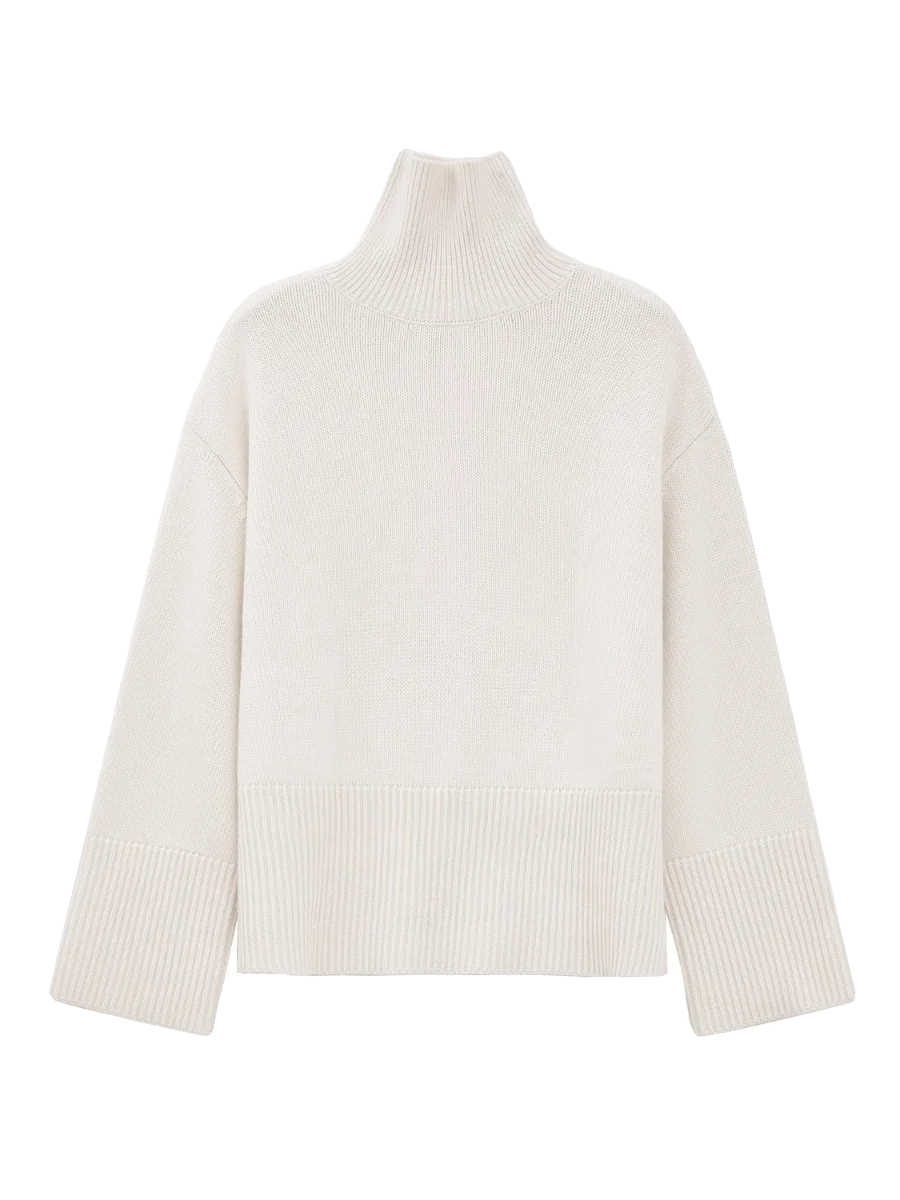 Hooggesloten kasjmier trui vrouwelijk 100% puur kasjmier losse verdikking lui silhouet trui gebreid dieptepunt shirt