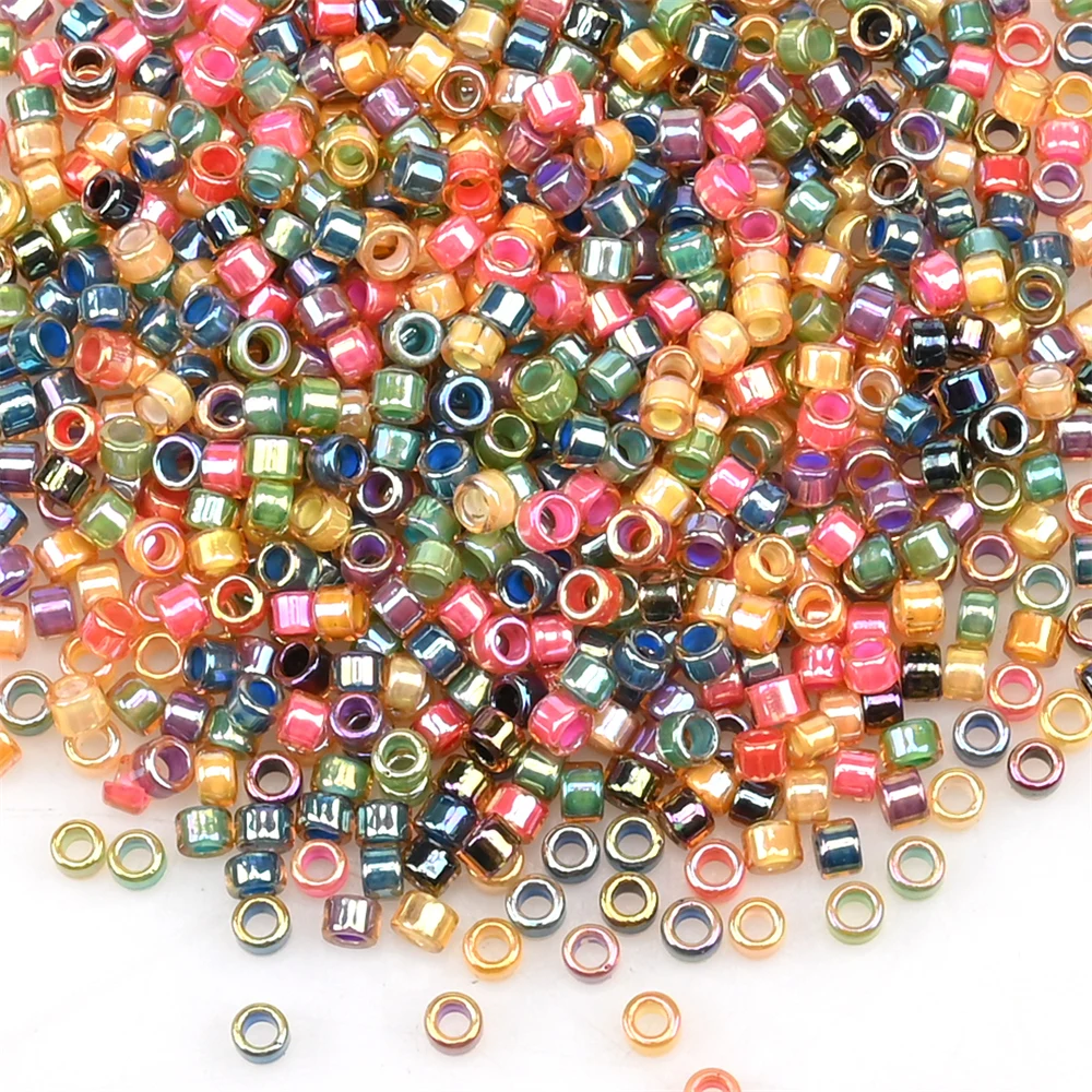 2.5Mm Colorful Plated Cylindrical Beads Colorfast Japanese Craft Seed Beads Diy Vintage Bracelet Necklace Jewelry Material