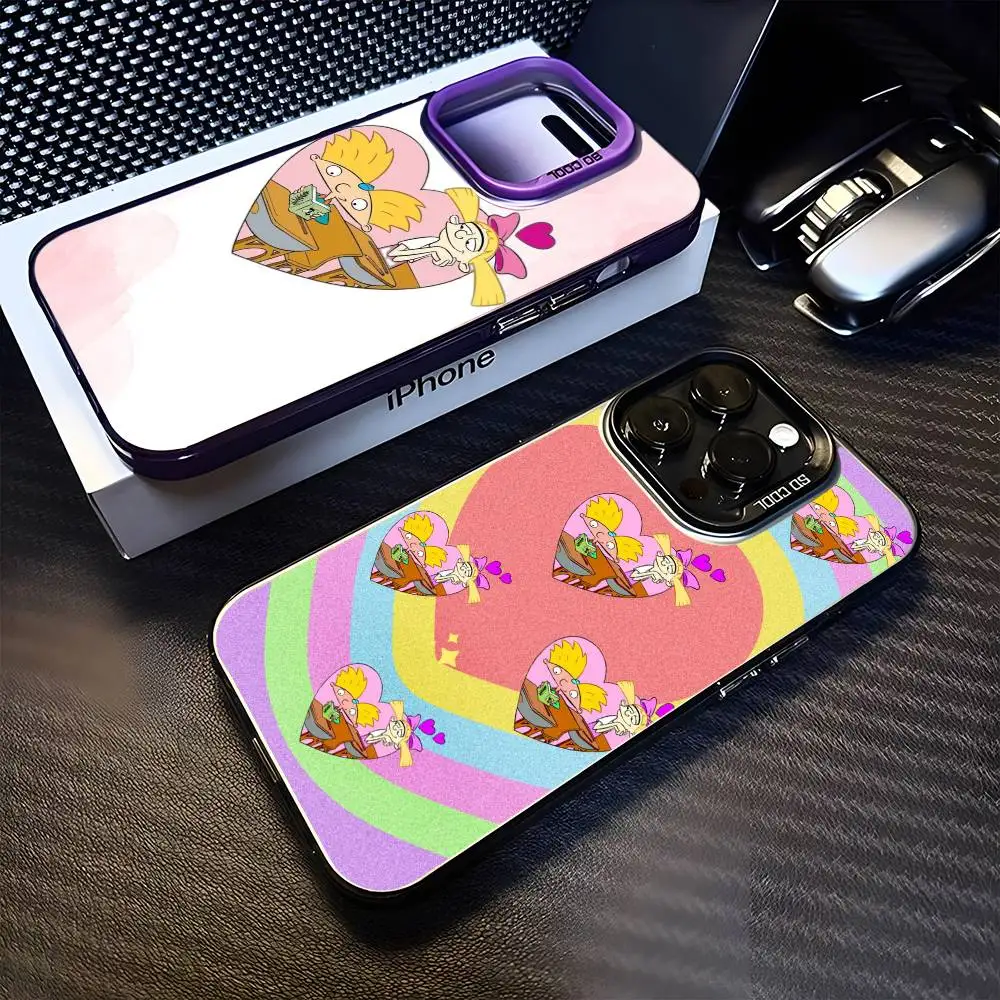 

Cartoon Hey Arnold Fondos Phone Case For iPhone 16,15,14,13,12,11,Mini,Pro,MAX Black Matte Shockproof Cover