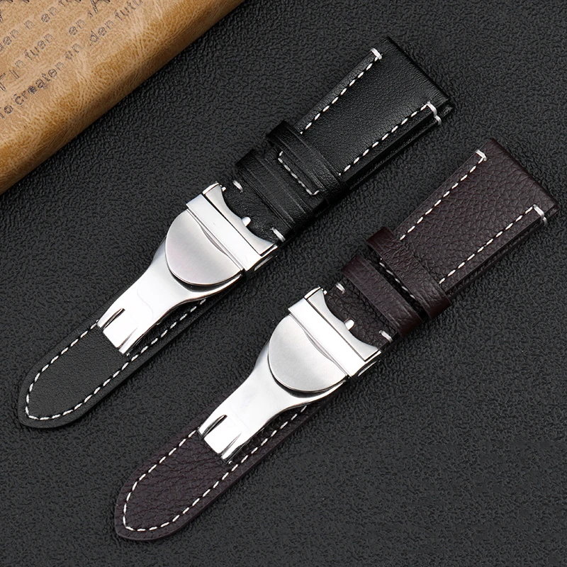 Vintage cow Leather Watchband 20 22mm For Tudor M79250BA M25610TNL Black Bay Bracelet Ranger 1958 GMT Pelagos Men Cowhide Strap