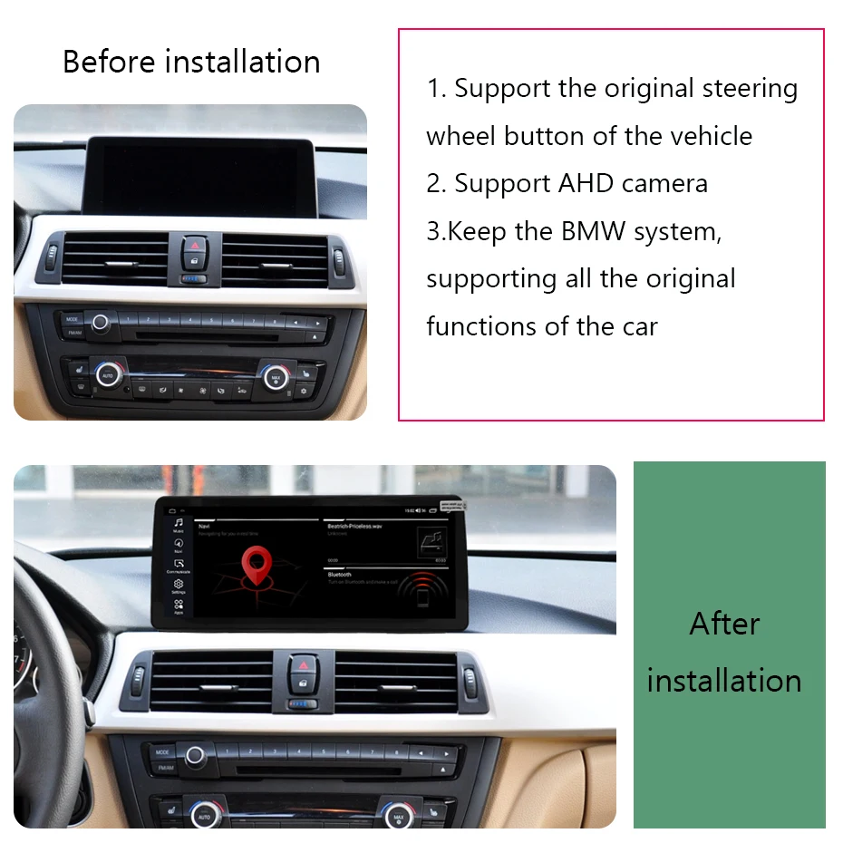 Android10 12.3inch For BMW 3 series F30 F31 F34 F35 2013-2016 NBT 2016-2019 EVO CarPlay Car Multimedia Player BMW system upgrade