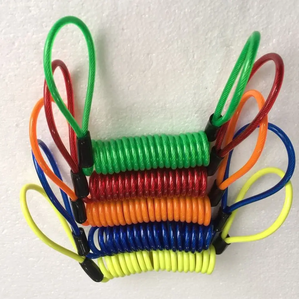 Bike Disc Lock Cable Lightweight Colored Coiled Rope Motorcycle Scooter Bicycle Disc Brake Reminder Wire Loop Ended Cables - Image 4