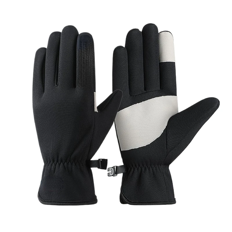 Cycling Gloves Men's Winter Zipper Touch Screen Windproof Warm Waterproof Cycling Sports with Fleece Skiing Gloves Men