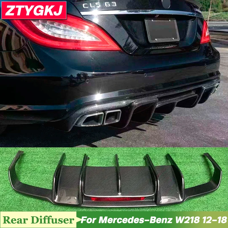 

R стиль из углеродного волокна, задний бампер, диффузор, накладки для Mercedes Benz W218 2012-2018