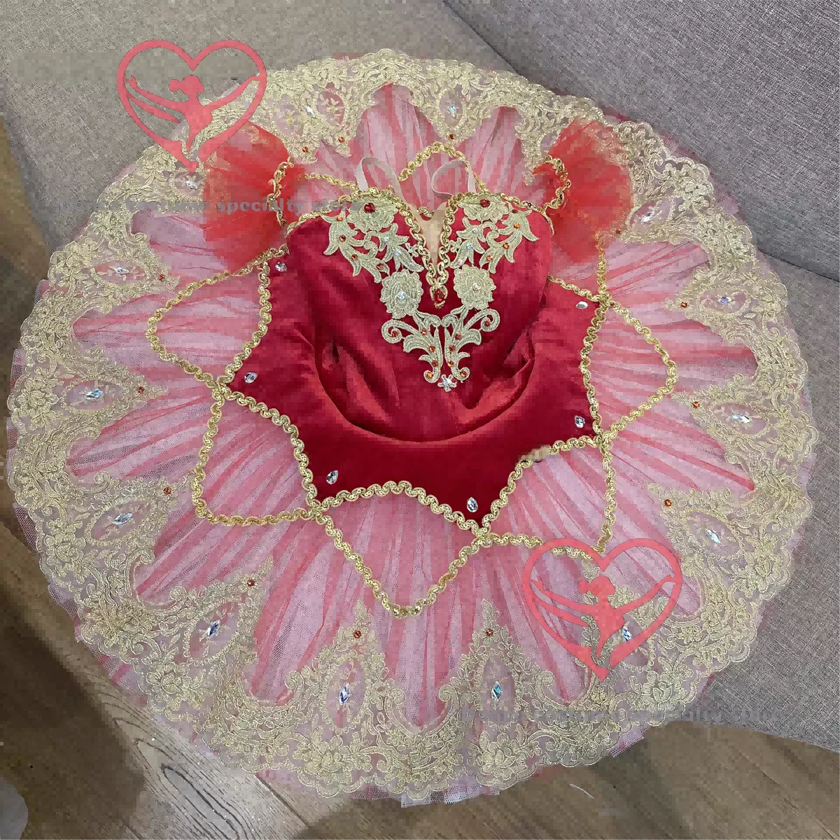 Vestido de ballet profesional con variación Paquita para adultos y niños, falda tutú profesional, personalizado GDC
