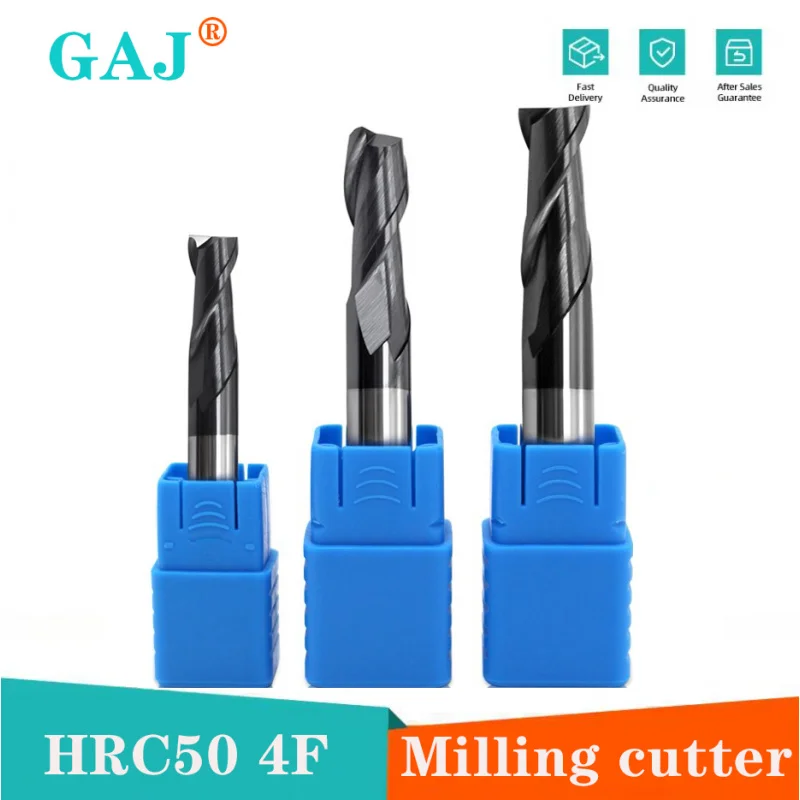 

Cuttering HRC50 2-Flute Milling Cutter Tungsten Steel Carbide Nano Coating Flat End Mill For CNC Maching Center Endmills Tools