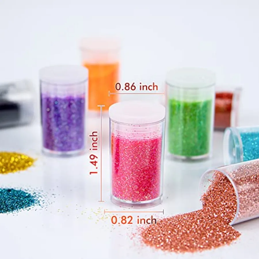 Fine Glitter for Epoxy Resin, Set of, Extra Fine Craft Glitter Powder, Assorted Nail Arts Glitter, Cosmetic Powder for Body Fac - view 3