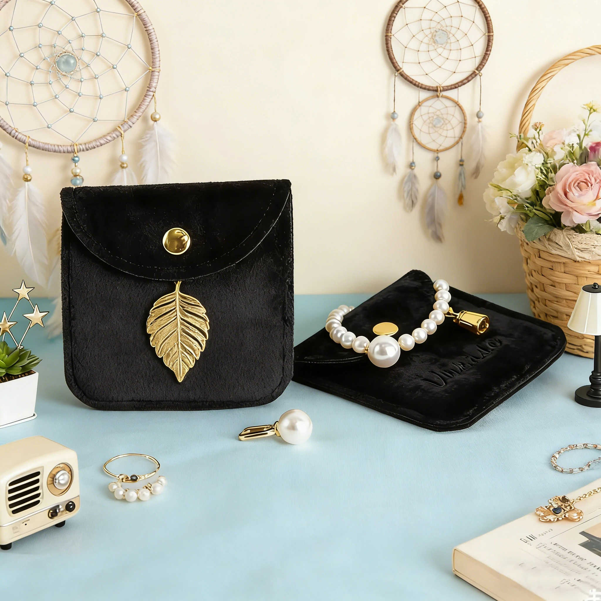 

Набор из 100 штук: Маленькие черные бархатные мешочки на кнопке с индивидуальным логотипом для упаковки ювелирных изделий, подарочные пакеты для хранения ожерелий, серег, браслетов, колец