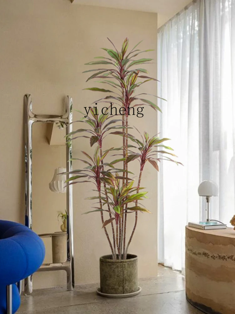 ZC Green Plant Simulated Plants Indoor Living Room Bonsai Decoration Bionic Canna Corner Landscape Decoration