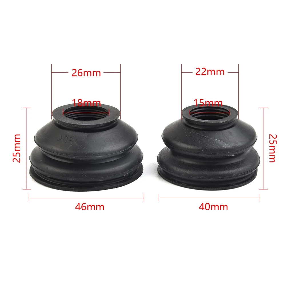 

4x Universal Rubber Ball Joint Rubber Dust Boot Covers Track Rod End Set Kit Prolongs Tire Life Helps Eliminate Pulls