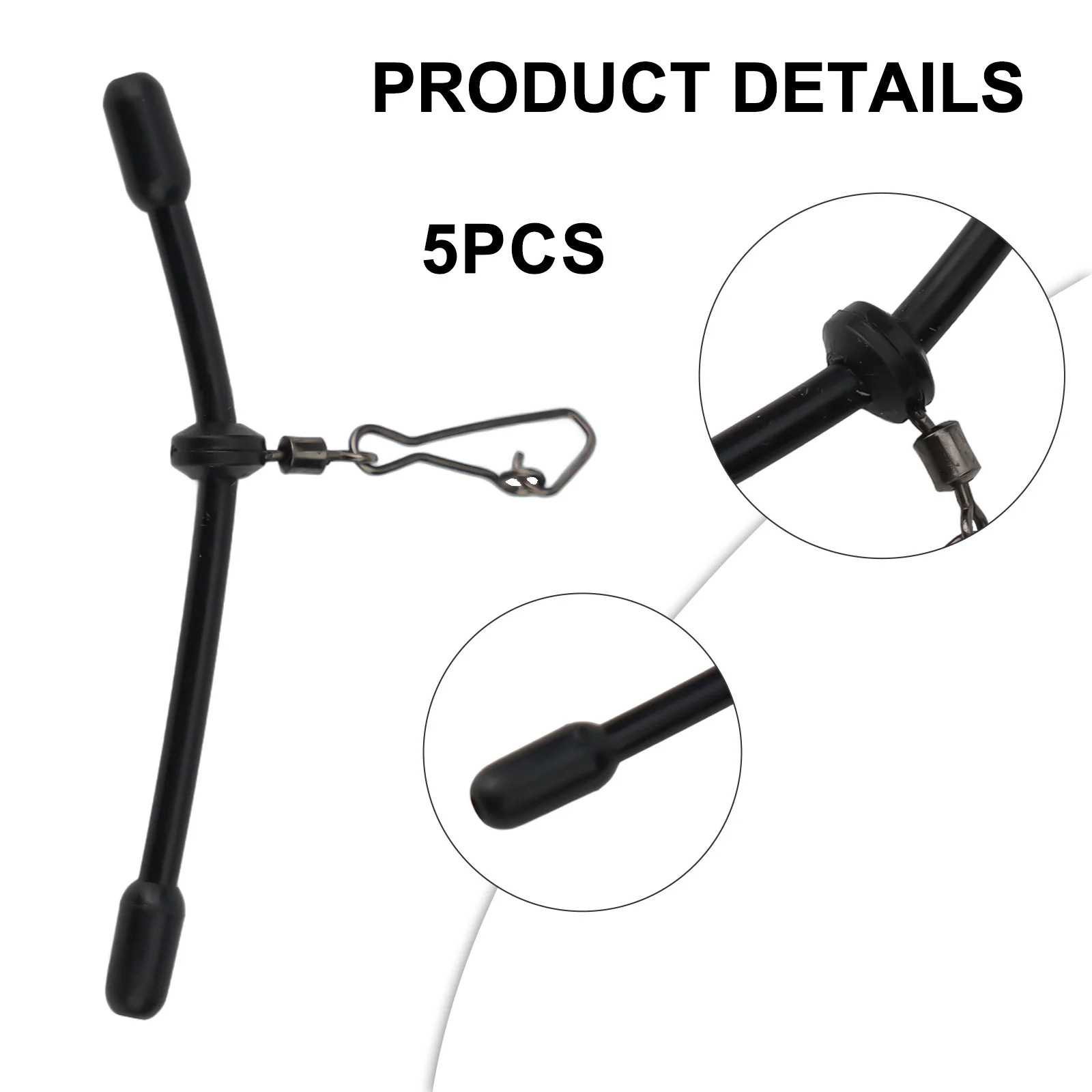 

5Pcs Fishing Tool Feeder Spacer With Rolling Swivel Snaps Balance Connector Fishing Tools Trapeze Outdoor Accessories