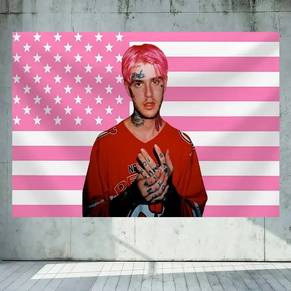 Rapper Lil P-Peep Crybaby  Flag Decoration Outdoor Picnic Party Home Camping Party Art Hanging Banner