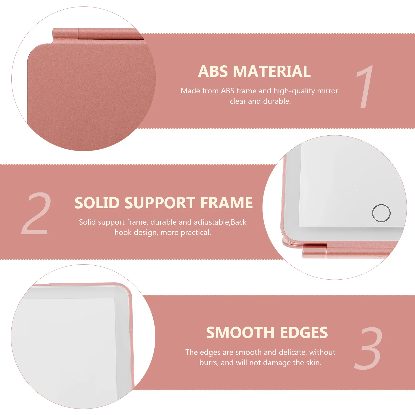 1 conjunto de espelho de maquiagem portátil ajustável luzes led reflexão base estável para uso diário viagem desktop espelho beleza