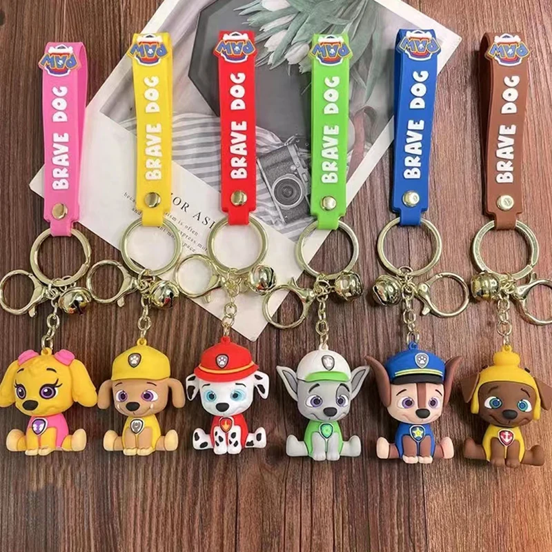 Anime Paw Patrol Keychain Pendant CuteDoll Puppet Pendant Key Chain Schoolbag Pendant Children Student Gifts Beautiful Gifts