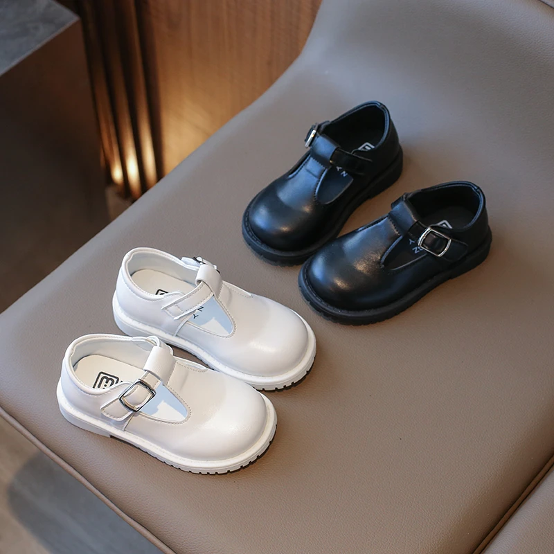 

Girls' Shoes 2025 Spring New Fashion Versatile Round Head Small PU Leather Flats Children Soft Sole School Student Loafer