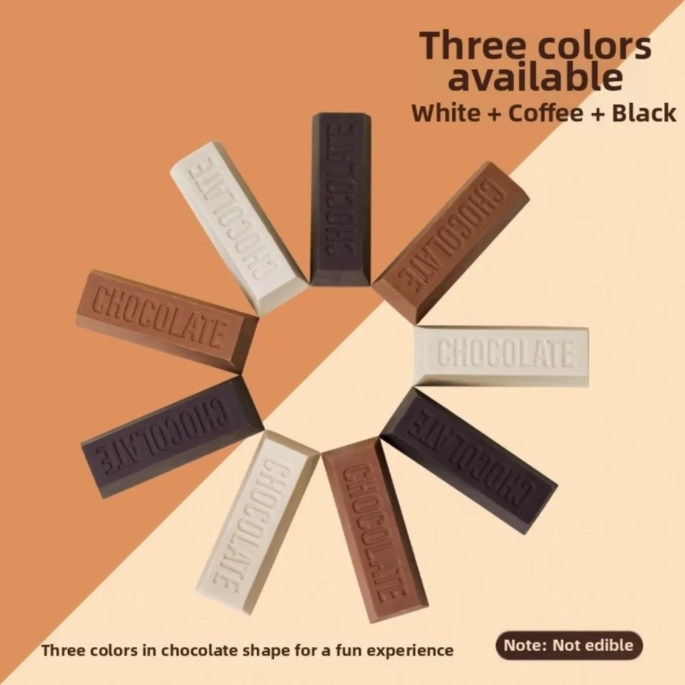 3Pcs/Set New Soft TPR Chocolate Design Eraser Less Dust Painting Pencil Eraser Fun Shape Mini Chocolate Stick Eraser Stationery
