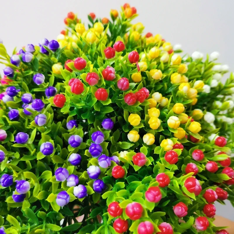 Artificial Flower Milan Grass Fake Green Plants Pot Room Home Decorations Wedding Bridal Bouquet