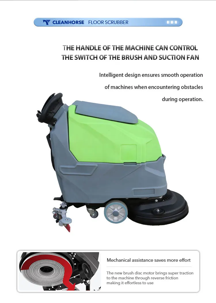 M30 Easy Operated Small Manual Battery Charger Floor Scrubber Tile Cleaning Machine