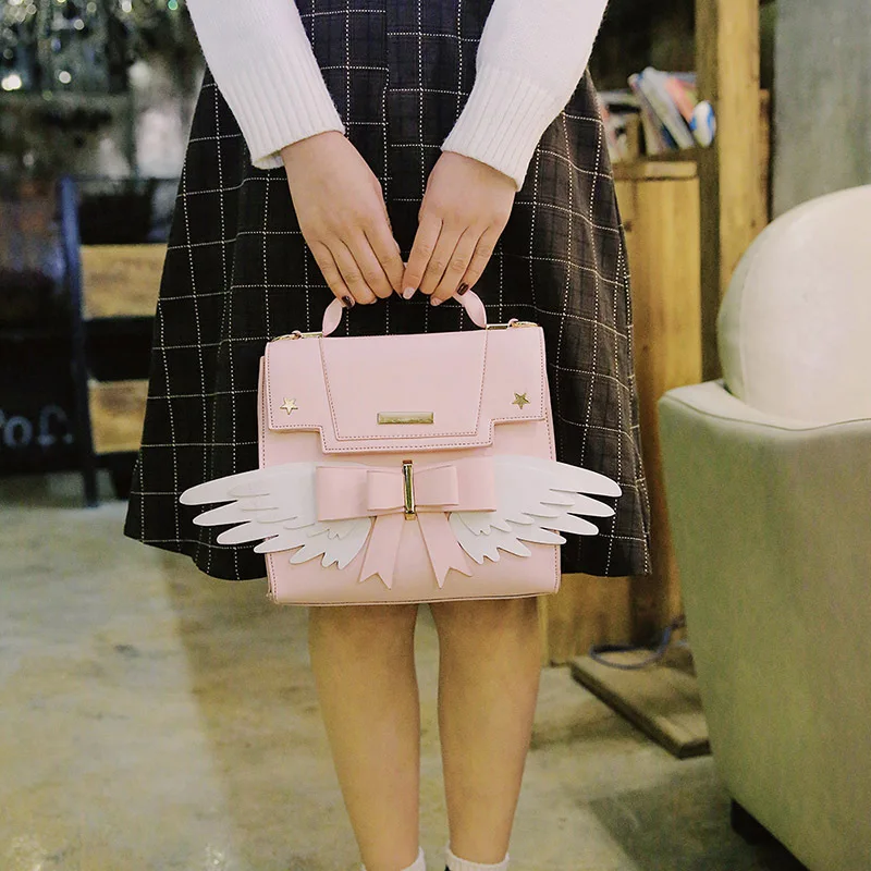 Women Handbag Pink Color Square Shoulder Bag For Girls Funny Crossbody Bag