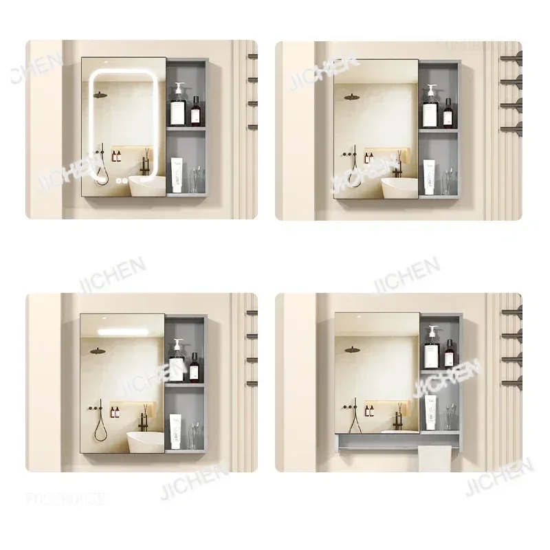 ZQT Smart Storage Mirror Cabinets For Rental Houses Simple Layered Partition Cabinet Modern Creative Storage Locker For Entrance