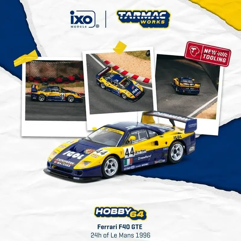 

Предпродажа TW Ferrari F40 1:64 GTE 24 часа Le Mans 1996, литая под давлением модель автомобиля, коллекция игрушек Tarmac Works