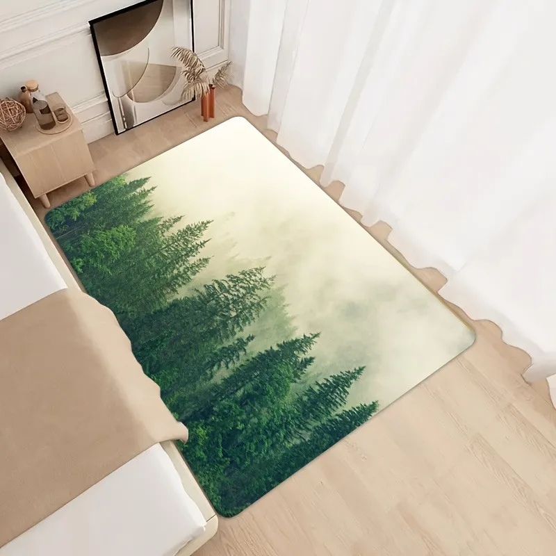 

1PC Forest Kitchen Rugs Non-Slip Home Door Mats Pop design Bathroom Rugs Bath Mat Carpet for Home Sink Laundry Decor