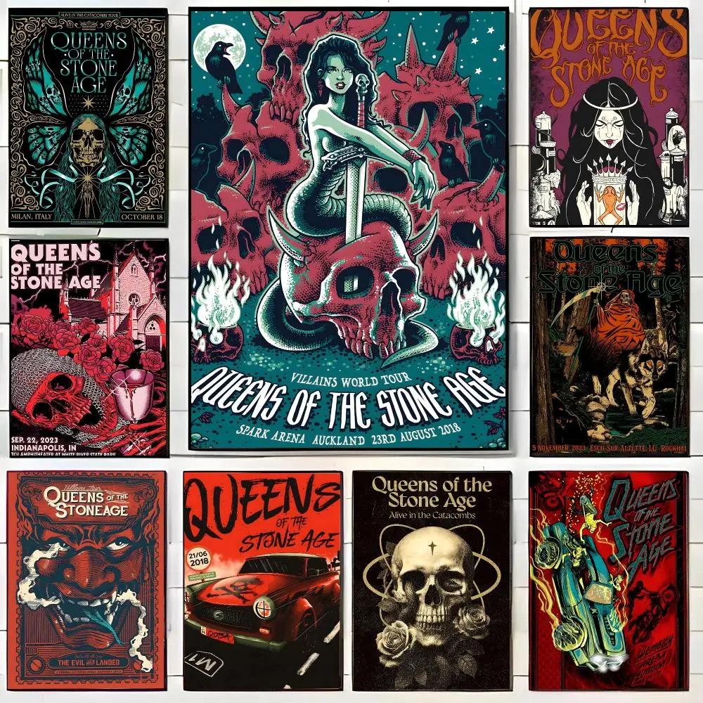 Queens Of The Stone Age Poster HD Self-Adhesive Wall Decals For Living Room & Bedroom Home Decor Gift