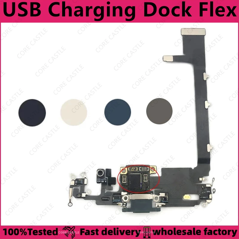 

For iPhone 11 Pro Max USB Charging Port Connector Charger Dock Jack Plug Socket Flex Cable Board Microphone Headphone With ic