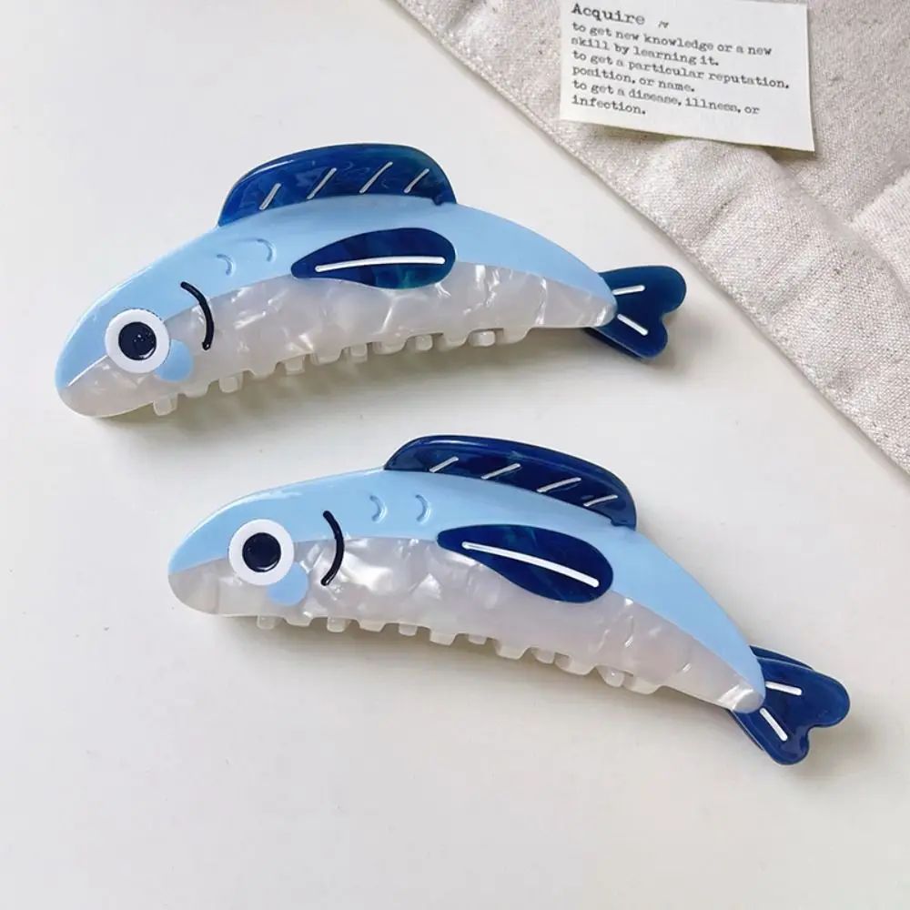 

Marine Organism Ocean Sardine Hair Clip Hairpin Shark Clip Large Hair Claw Korean Style Headwear Geometry Acetate Grab Clip