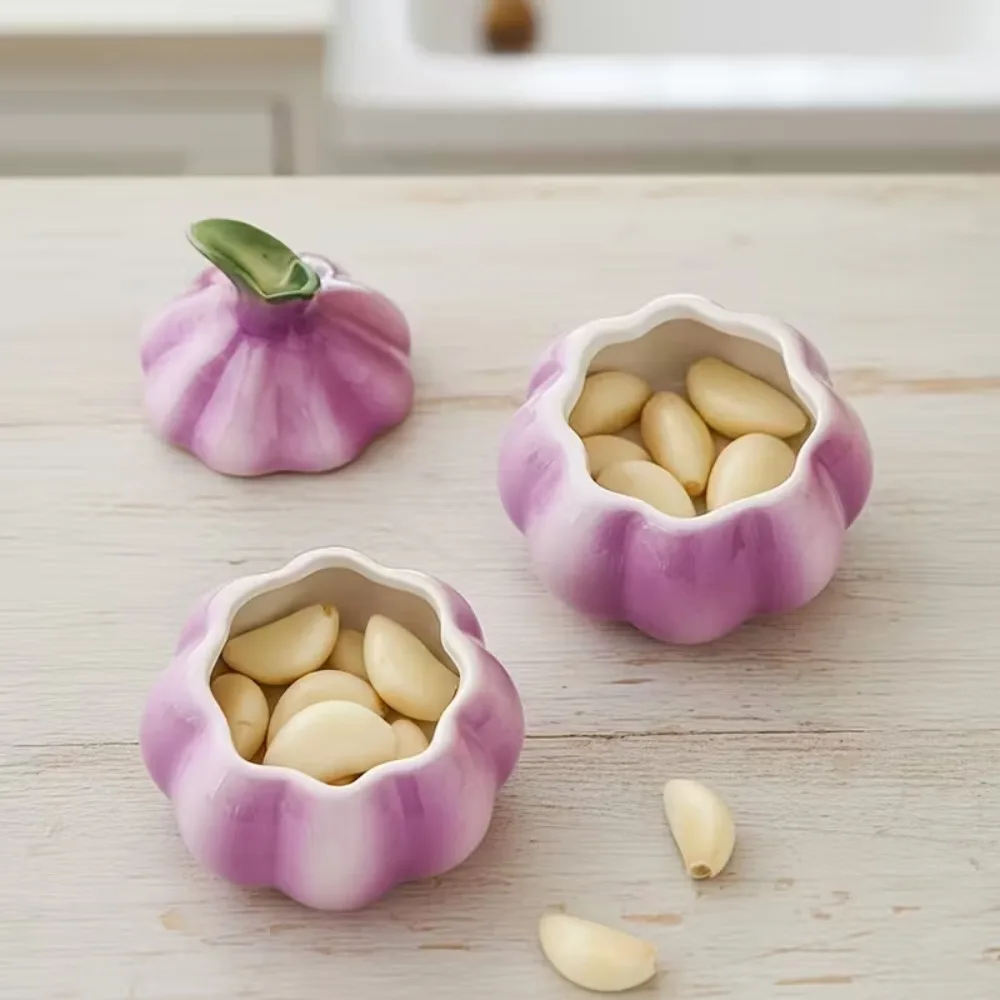 

Purple Garlic Ceramic Storage Jar Kitchen Storage Container Candy Nut Jar Storage Box Home Decoration